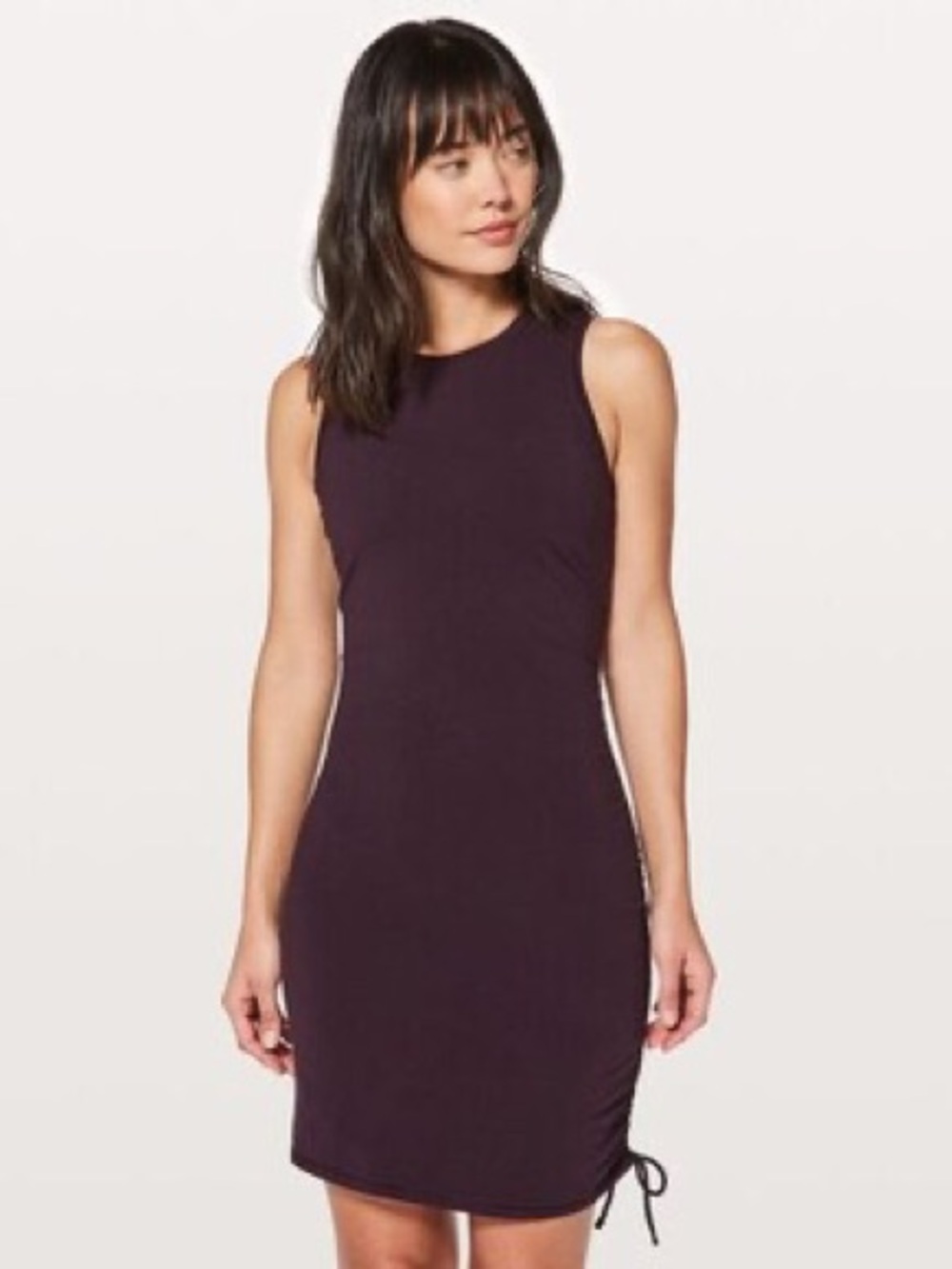 Lululemon Cinch It Dress in the color Black Cherry